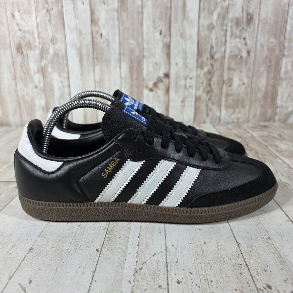 Adidas Samba OG Black White Gum Leather Sneakers B75807 Womens 8.5 US